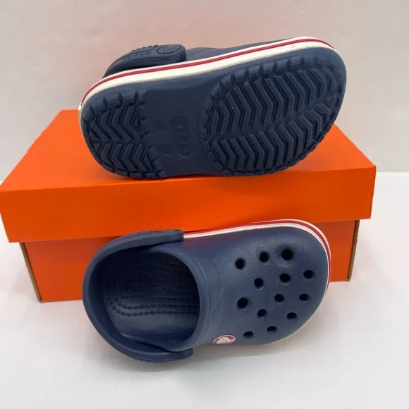 CROCS Kids Navy Blue Slippers - Picture 3 of 16